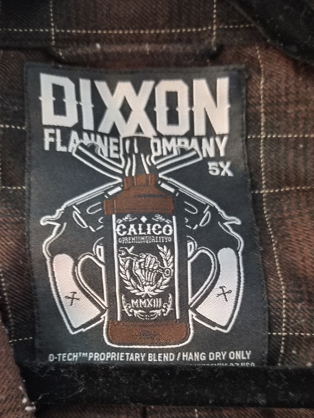 Dixxon Flannel 5XL Calico in Brown- Men's